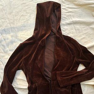 Brown Velour hoodie